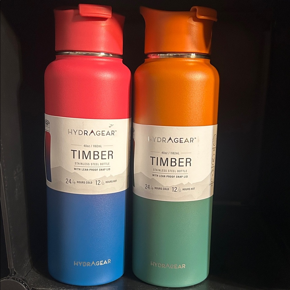 HydraGear Timber Stainless Steel Bottle - Red and Orange